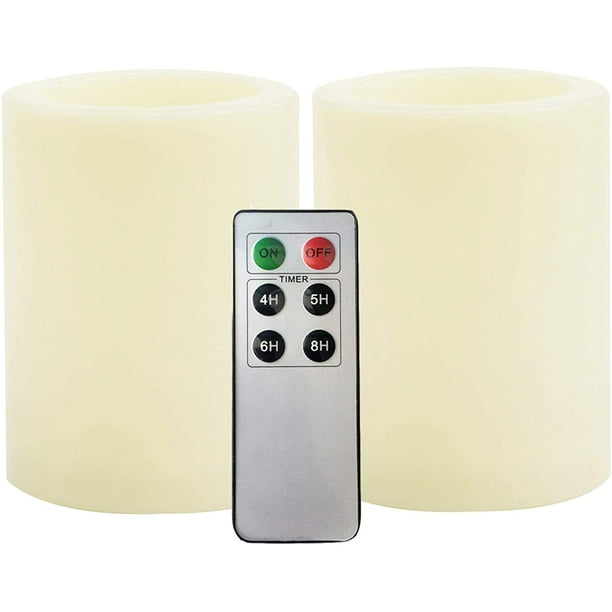 3Pcs/Set Ivory Flameless Flickering LED Candles Timer Remote Control Xmas Decor 3Pcs/Set Ivory Flameless Flickering LED Candles Timer Remote Control Xmas Decor
